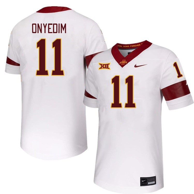 Men #11 Tyler Onyedim Iowa State Cyclones College Football Jerseys Stitched-White